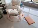品洛梵  北欧网红摇椅懒人休闲躺椅家用轻奢摇摇椅客厅午睡阳台单人沙发 橙白拼色+脚踏（科技布） 实拍图