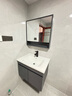 恋派浴室柜 陶瓷一体盆卫生间洗脸盆柜组合悬挂式洗漱台智能洗手盆柜 普通镜柜】珠光灰+陶瓷盆 70cm 实拍图