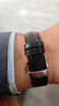 十瑞（SHIRUI）进口美洲鳄鱼皮表带男女适用于浪琴名匠天梭力洛克万国积家欧米茄卡地亚真皮手表带 黑色黑线【无扣款】 20mm 实拍图