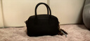 裘真【明星推荐】宽宽包植鞣牛皮休闲斜挎包手提保龄球包女 黑色 实拍图