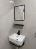 杜拉帝亚小户型挂墙式陶瓷洗手盆简易洗脸盆柜组合阳台卫生间厨房洗漱台池 48*37盆+单层支架+冷热龙头+方镜 实拍图