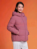 坦博尔羽绒服女蓄热科技冬季宽松短款加厚保暖连帽中老女装外套TD236356 粉黛红 M (165) 实拍图