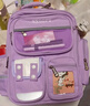 史努比（SNOOPY）小学生书包轻便儿童护脊减负双肩包痛包 一到三年级 紫色小号 实拍图