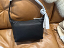 裘真【明星推荐】经典hobo包植鞣牛皮腋下通勤休闲饺子女包 黑色-大号 小包/大包 实拍图