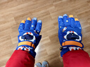 牧萌儿童手套滑雪手套男童骑行防水小孩玩雪卡通保暖手套 宝蓝色 S 实拍图