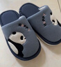 猪爸爸儿童棉麻拖鞋男童秋冬季中大童家居室内防滑女童卡通亲子棉拖蓝26 实拍图