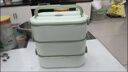 HKML316多层保温饭盒大容量便当盒注水加热餐盒上班族学生便携带饭桶 春意抹绿色【抗菌316内胆】 三层2600ML抗菌316不锈钢收藏加送餐具 实拍图