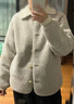 优衣库女装男装仿羊羔绒摇粒绒休闲开衫长袖宽松外套冬新款479616 02 浅灰色 S 实拍图