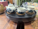 金镶玉陶瓷茶盘茶托 家用储水蓄水式茶台功夫茶具配件30*30cm 荷叶陶瓷茶盘30*30 实拍图