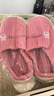 小熊兔子卡通棉拖鞋家用室内厚底保暖防滑毛毛拖鞋踩屎感棉拖鞋女 红色 38-39 【平时适合37-38】 实拍图