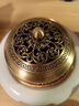 铜香炉黄铜熏香炉檀香家用室内沉香艾草艾灸焚香香薰炉蚊香盘托盒 【平底】铜香炉 实拍图