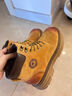 骆驼（CAMEL）马丁靴男王俊凯同款工装大黄靴女冬季穿搭会员金甲户外徒步登山鞋 G122W7757TR金黄色-男【加绒】 40 实拍图