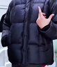 太平鸟男装 【95%进口鸭绒】连帽羽绒服冬面包服防寒短款排骨外套 15D暗影黑(阔型)第三批 M 实拍图