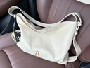 半坡饰族（bampo）中号绵绵包hobo托特包头层牛皮大容量单肩斜挎包软包元旦礼物 茯苓白（中号升级拉链款） 实拍图