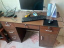 幻狐 （DREAM FOX ） 电脑桌台式家用办公书桌现代简约带抽屉学生学习桌卧室写字桌子 推荐【五抽+柜门】深胡桃色120CM 实拍图