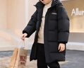 皮尔卡丹（pierre cardin）儿童羽绒棉服2026新款中长款中大童男孩棉袄宝宝冬季加厚洋气外套 黑色 150 实拍图