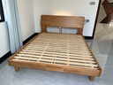 源氏木语全实木床现代简约橡木多功能主卧大床北欧风小户型卧室夜灯双人床 橡胶木原木色低铺1.5*2m无垫 实拍图
