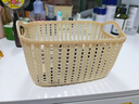 【已售10万只】仿藤编桌面收纳篮厨房零食收纳筐浴室洗澡小篮子 【热销】1个装 21*13.5*10cm 实拍图