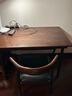 爱必居实木餐椅牛角椅子靠背餐厅橡胶木牛角椅（黑色面）胡桃色 实拍图