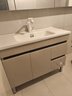 意洁利蜂窝铝落地浴室柜组合加深陶瓷一体盆洗手盆卫生间洗漱台洗脸盆柜 100cm落地普通盆-不配镜柜 奶油色(右小门款)-配白猫龙头 实拍图