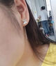 BJYLS999足银蝴蝶月亮耳线女短款不对称个性耳环养耳洞耳钉纯银耳饰品 S999足银蝴蝶月亮耳线（单只） 实拍图