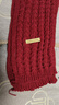 百搭韩版针织毛线红色围巾女2024圣诞冬季高级感新年礼物情侣围脖 针织围巾-酒红色-1个装-保暖 1 实拍图