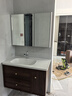 心海伽蓝（SHKL）胡桃木浴室柜陶瓷一体盆洗手盆组合智能洗脸盆柜中古风洗漱台4545 【木雅系列】智能镜柜90CM+冷热龙头 实拍图
