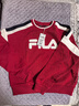 FILA 斐乐官方女子套头卫衣冬季logo时尚休闲拼色针织内搭长袖上衣 妖艳红-WI M 实拍图