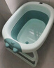 贝喜儿童婴儿可折叠洗澡盆浴盆浴桶加厚游泳桶家用泡澡桶保暖温0-15岁 【小号】雀湖绿 实拍图