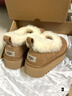 UGG秋季女士茸茸毛鞋领厚底懒人毛毛鞋 1166733CHE|栗色 37 实拍图