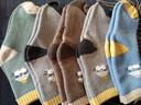 NIDUXIONG【5双儿童加厚袜子】童袜男冬季保暖棉中大童袜子男女孩毛圈袜棉 童袜加厚款 绒毛卡通猫咪男孩 5双 4-7岁 （适合脚长14-17厘米） 实拍图