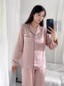 金三塔真丝睡衣女100%桑蚕丝外穿丝滑亲肤两件套睡裤居家服礼物 [热荐]19姆米香妃色 L 实拍图