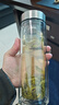 希诺（heenoor）抗菌玻璃杯双层隔热高档车载水杯男2025新款泡茶杯子XN-9607KT 实拍图