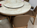 采薇 大理石餐桌家用餐桌椅组合实木白蜡木大圆桌现代简约圆形饭桌 1.35米餐桌(带转盘)+6张餐椅 实拍图