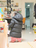保姆鹅  【风墙】儿童羽绒服宝宝中长款护脸加厚外套保暖童装[NG2664] 炭黑 100 实拍图