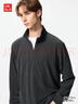优衣库男装柔滑弹力摇粒绒半拉链套头衫/长袖25秋冬新款481184 08 深灰色 XL /180/108B 实拍图