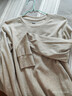 优衣库男装女装柔软圆领T恤/休闲长袖上衣25秋冬新款479783 31 米色 M 实拍图