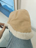 毛绒渔夫帽女冬季户外东北帽加绒加厚百搭保暖护耳日系优雅盆帽 卡其色【新款蒙古帽】 均码【M54-58】 实拍图