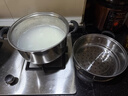 盛公满 特厚不锈钢汤锅炖汤锅奶锅火锅蒸锅电磁炉煤气炉通用 双柄加厚单底【带蒸格】 26cm 实拍图