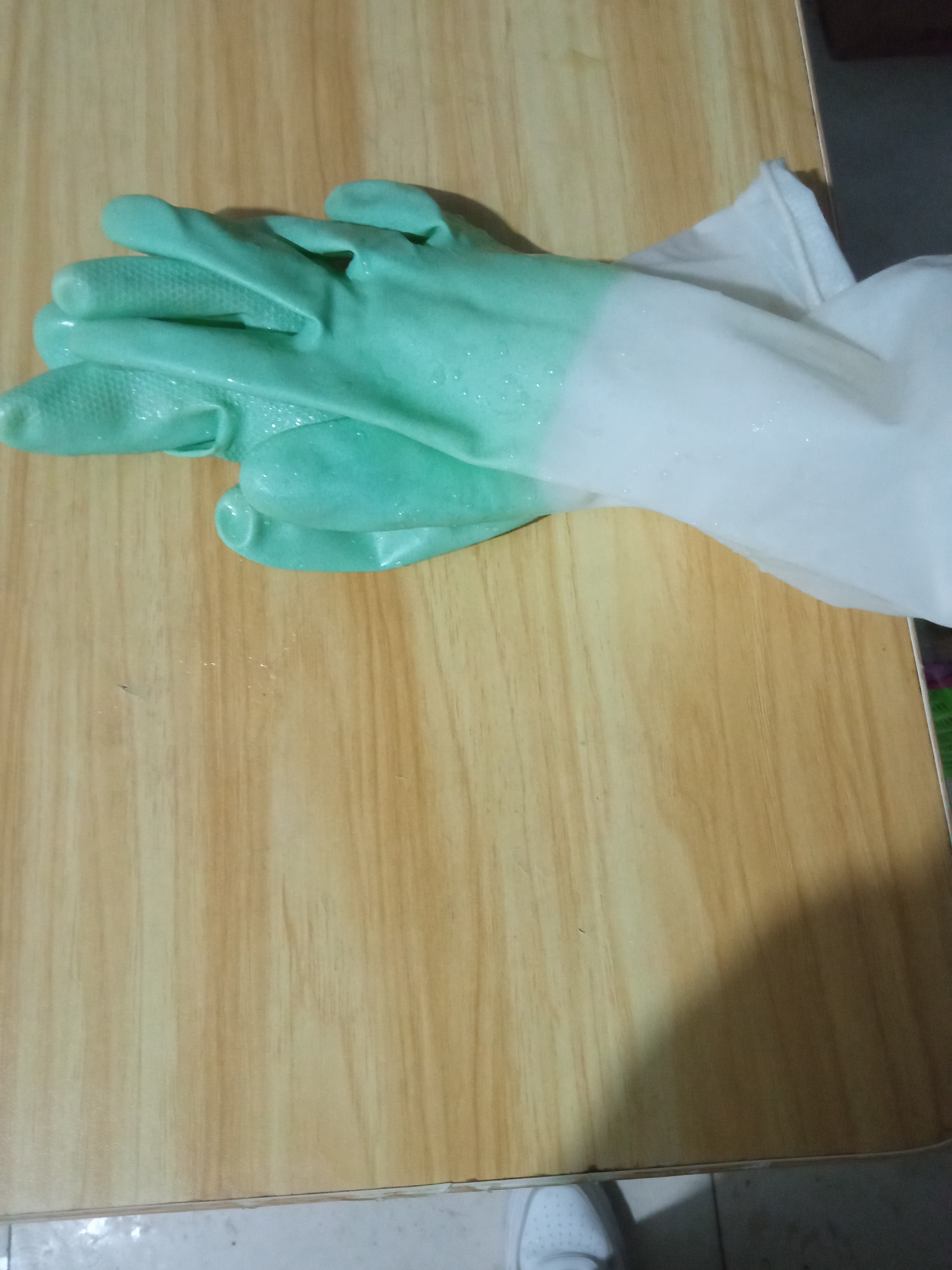 家用浴室防水保暖手套女耐用洗衣服家用家用橡胶 家务渐变手套【2双】颜色随机 实拍图