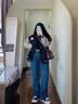 花语志女士外套秋冬小个子百搭短款外套棒球服休闲加厚女装外套夹克韩版 滑板胸章棒球服【黑色】 2XL 【建议110-120斤】 实拍图