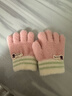 爱宝适婴儿手套秋冬保暖加绒宝宝拼色五指手套儿童分指手套 浅粉兔 2258 实拍图