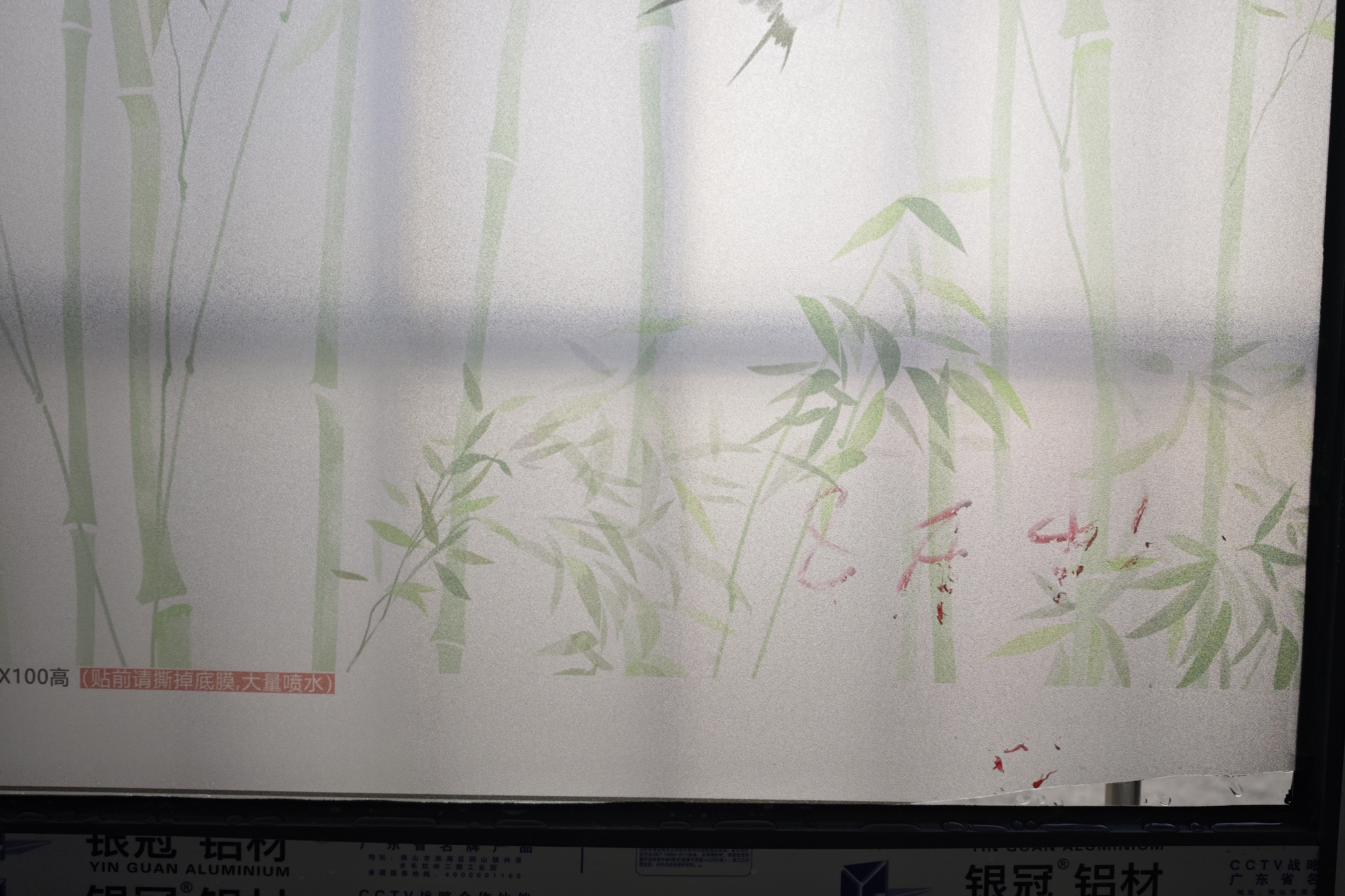 蓝瑞 窗户贴膜磨砂玻璃贴纸透光不透明卫生间防走光浴室防窥遮光窗贴 Z236-竹韵悠然 宽70cmx高1米 实拍图