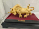大明铜匠绒沙金鸿运金钱牛摆件客厅办公室玄关桌面铜牛高档开业乔迁礼品 实拍图
