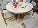 采薇 大理石餐桌家用餐桌椅组合实木白蜡木大圆桌现代简约圆形饭桌 1.2米餐桌(带转盘)+6张餐椅 实拍图