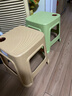 网红塑料凳子30.5cm客厅防滑凳餐桌凳简约可摞叠便携凳浴室凳 卡其色【两种款式随机发】 （一个装） 实拍图