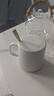 传旗陶瓷马克杯带勺盖咖啡杯牛奶杯早餐杯办公杯男女茶杯描金白400ml 实拍图