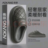 奥康（Aokang）棉拖鞋男士秋冬季pu皮加绒保暖抗菌不臭脚防滑防水居家拖鞋女冬天 灰色 44-45 【适合43-44】 实拍图