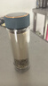 明霞玻璃杯双层大容量水杯便携车载男女商务茶水分离泡茶杯子550ml蓝 实拍图
