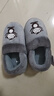 BAIHOU白猴保暖棉鞋情侣冬季家居室内包跟毛绒棉拖男 M-191灰色36-37 实拍图